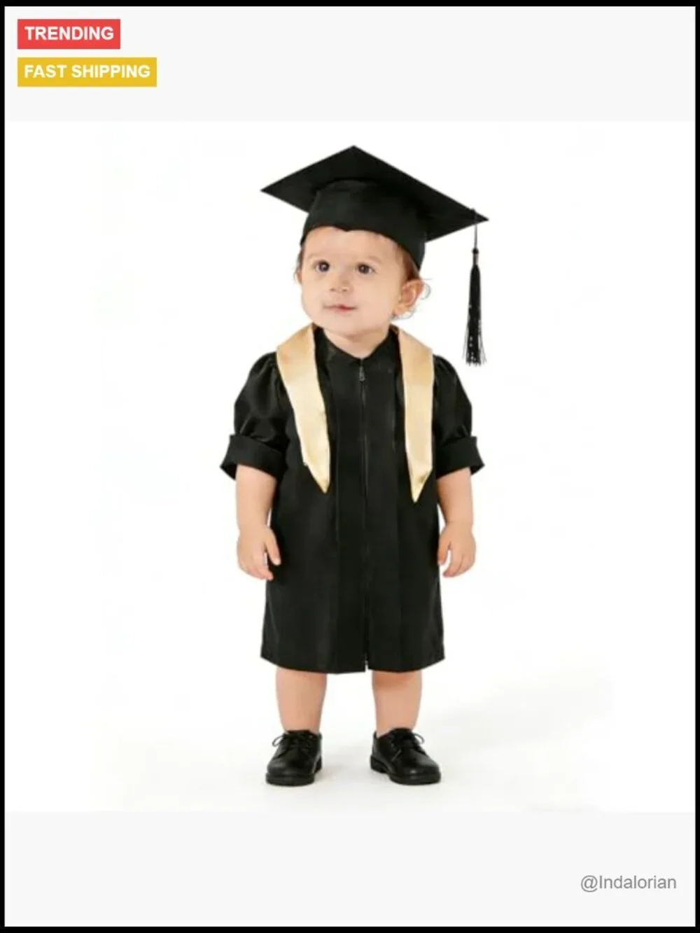 Polyester Toddler Graduation Cap and Gown Set with Shawl